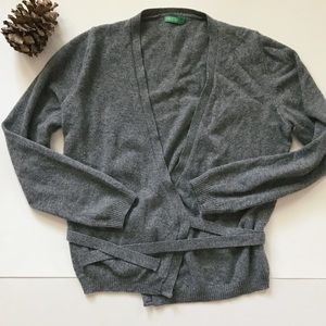Wool ballerina wrap sweater